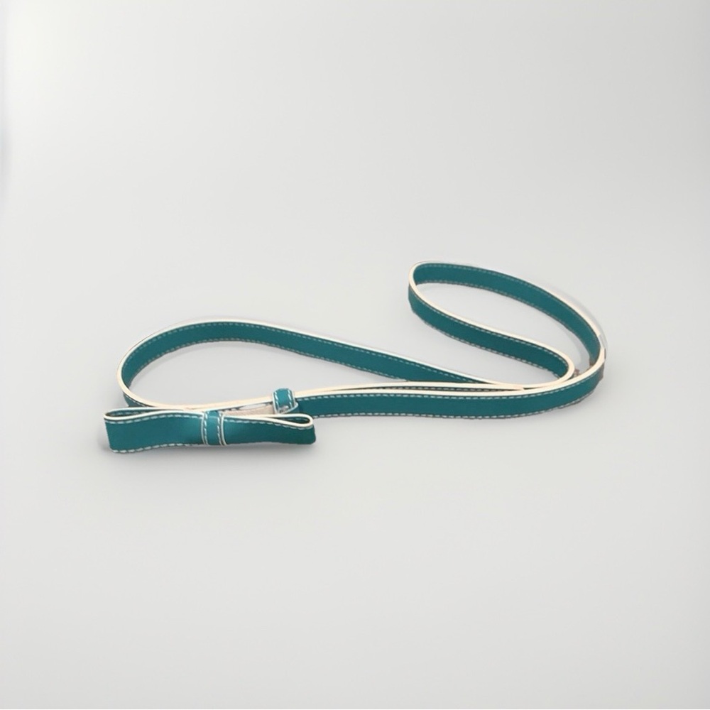 Teal Skinny Belt Faux Leather